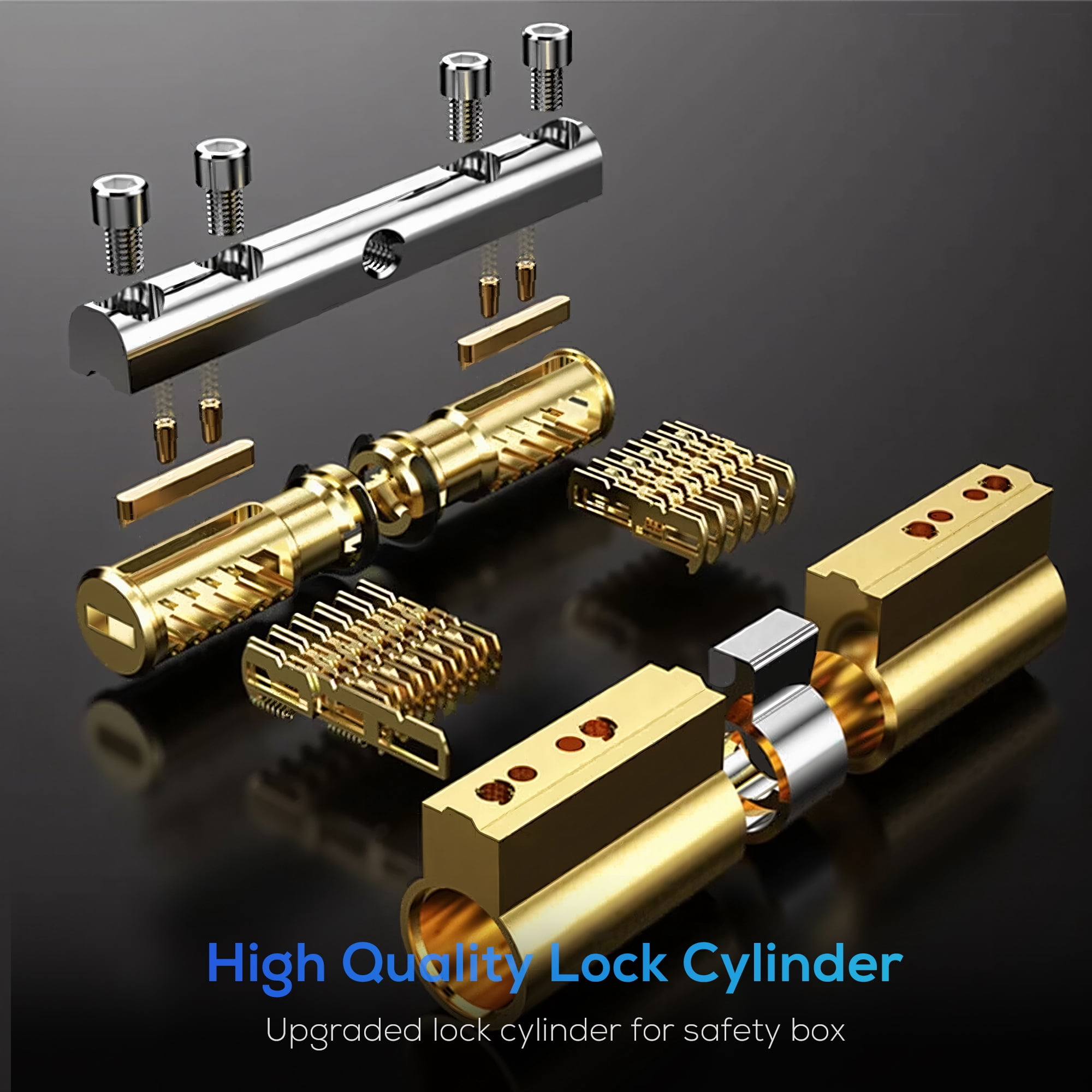 Mukat Biometric Gun Safe for Pistols with Fingerprint Keypad Key Unlock Quick Access Pistol Handgun Safes Alloy Steel Construction Security Gun Lock Box for Home Car Nightstand