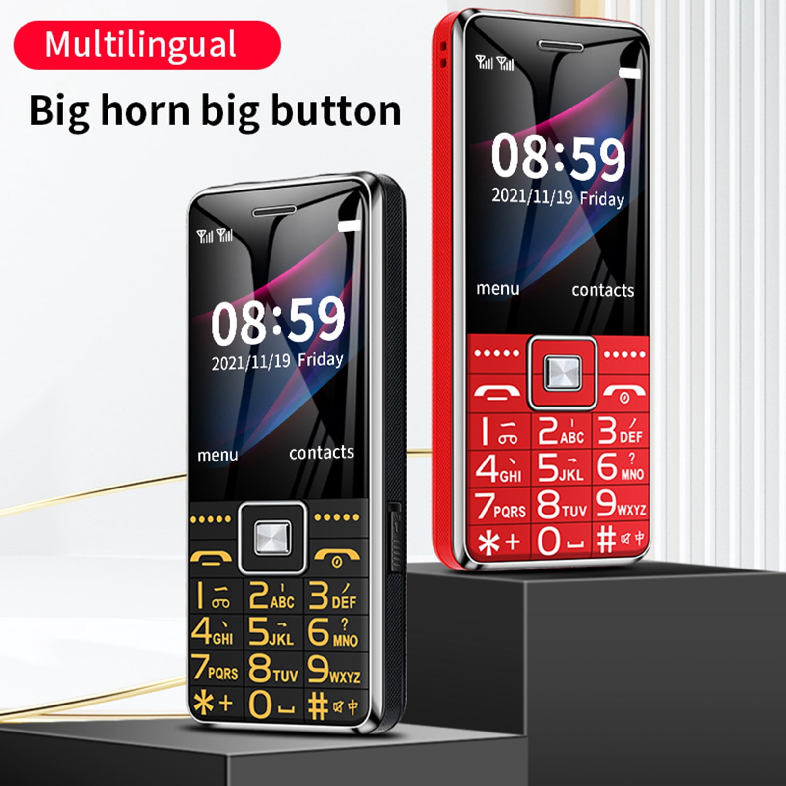 Xinyolin 1 Set Cell Phone Dual Card Slots Long Standby Time High Resolution Compact Stable Call 4G Family Number SOS Mobile Phone for The Elderly