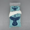 thumbnail image 2 of Ambesonne Retro Bedding Set 4 Pcs, Music Guitar Wings Blue, Queen, Dark Blue, 2 of 3