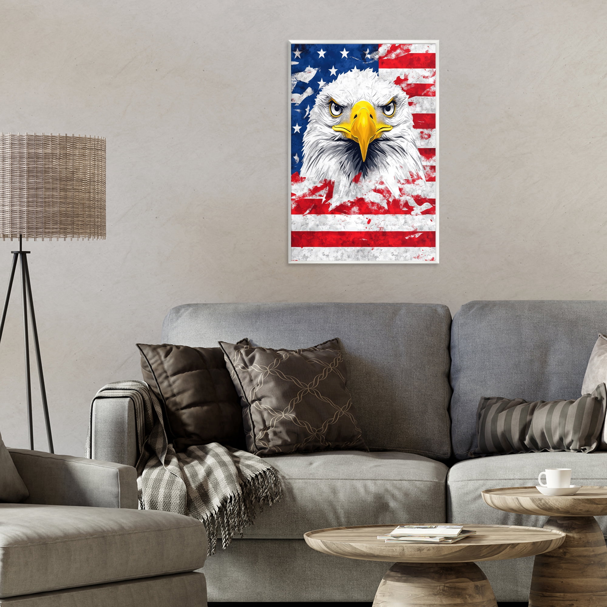 Stupell Industries Patriotic Bald Eagle Flag Wall Plaque Art, design by The Wands Want
