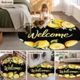 thumbnail image 5 of Round Rug 5Ft Washable Non-Slip, Yellow Lemons Circle Area Rugs for Living Room Bedroom, Summer Fruits Leaves Botanical Black Indoor Floor Mats Carpet Runner for Home Decor Aesthetic, 5 of 8