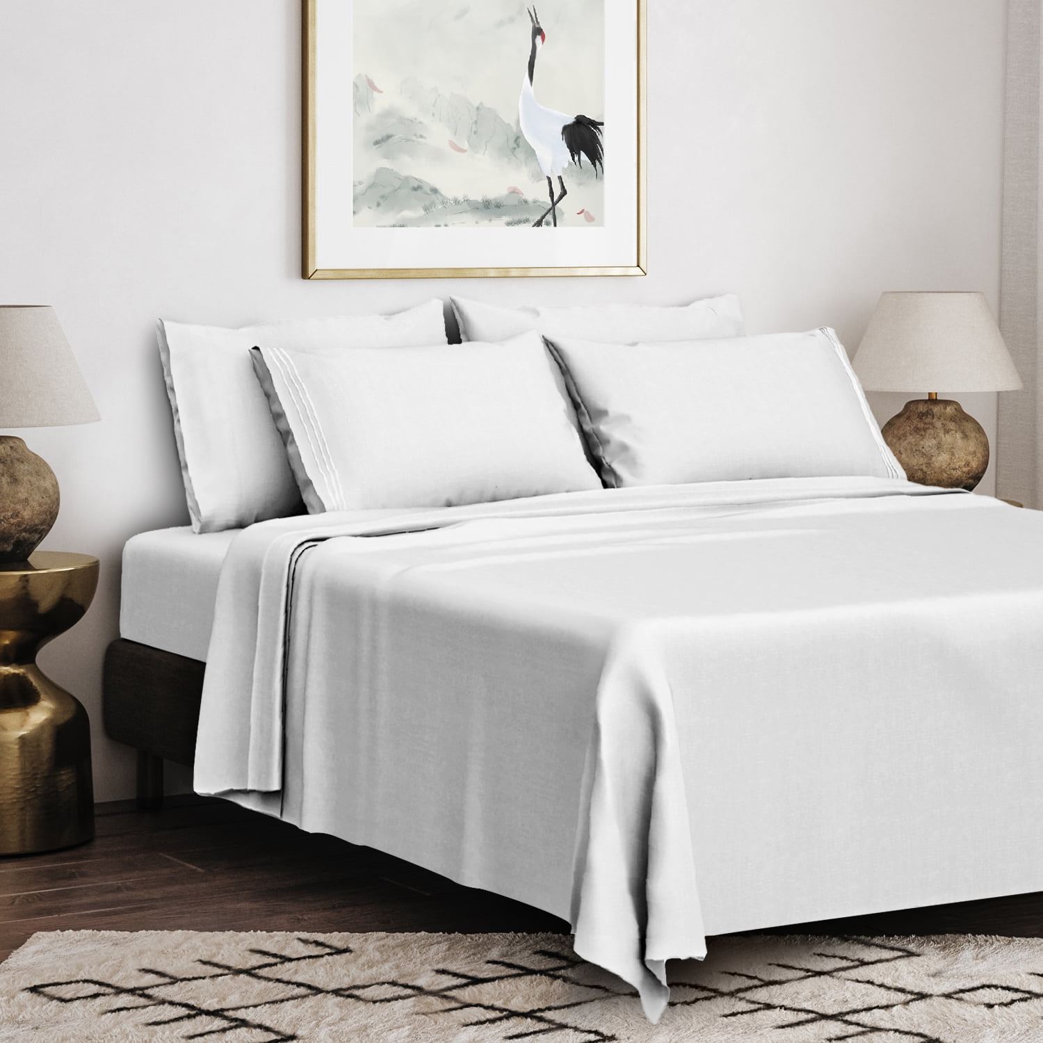 Details about   Comfort 1 Piece Bed Sheet Set Cotton Home Décor Dressing White Bedspread 144 TC 