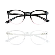 Blue Light Blocking Glasses, 2 Pack Computer Reading Glasses for Anti Eyestrain,Stylish Oval Frame, Anti Glare(Black Purple + Clear, +0.75 Magnificatiom)