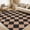 Black coffee, variant on GlowSol Washable Easy Jute Rugs 6x9 Modern Checkered Area Rugs for Living Room Non-Slip Contemporary Trellis Accent Carpet Neutral Low Pile for Bedroom Diamond Brown