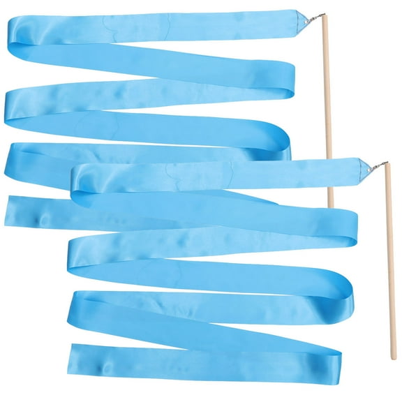 WHAMVOX  2 Pcs Ribbon Props Dancing Wands Dance Ribbons for Children Blue