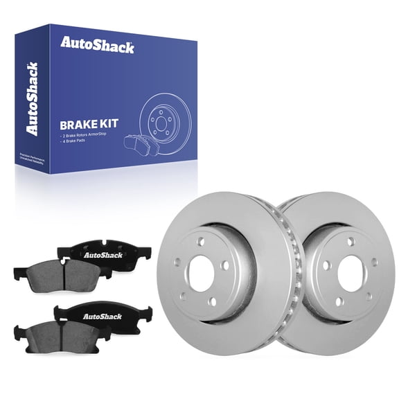 AutoShack Front Vented Coated Brake Rotors   Ceramic Pads 6-PC Brake Kit Replacement for 2017-2020 Jeep Grand Cherokee 2017-2020 Dodge Durango ArmorStop 13" (330.2 mm)