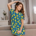 thumbnail image 3 of Hirioo Rubber Duck for Women’s Nightdress Comfortable Short Sleeve Nightwear Casual Sleep Dress, 3 of 6