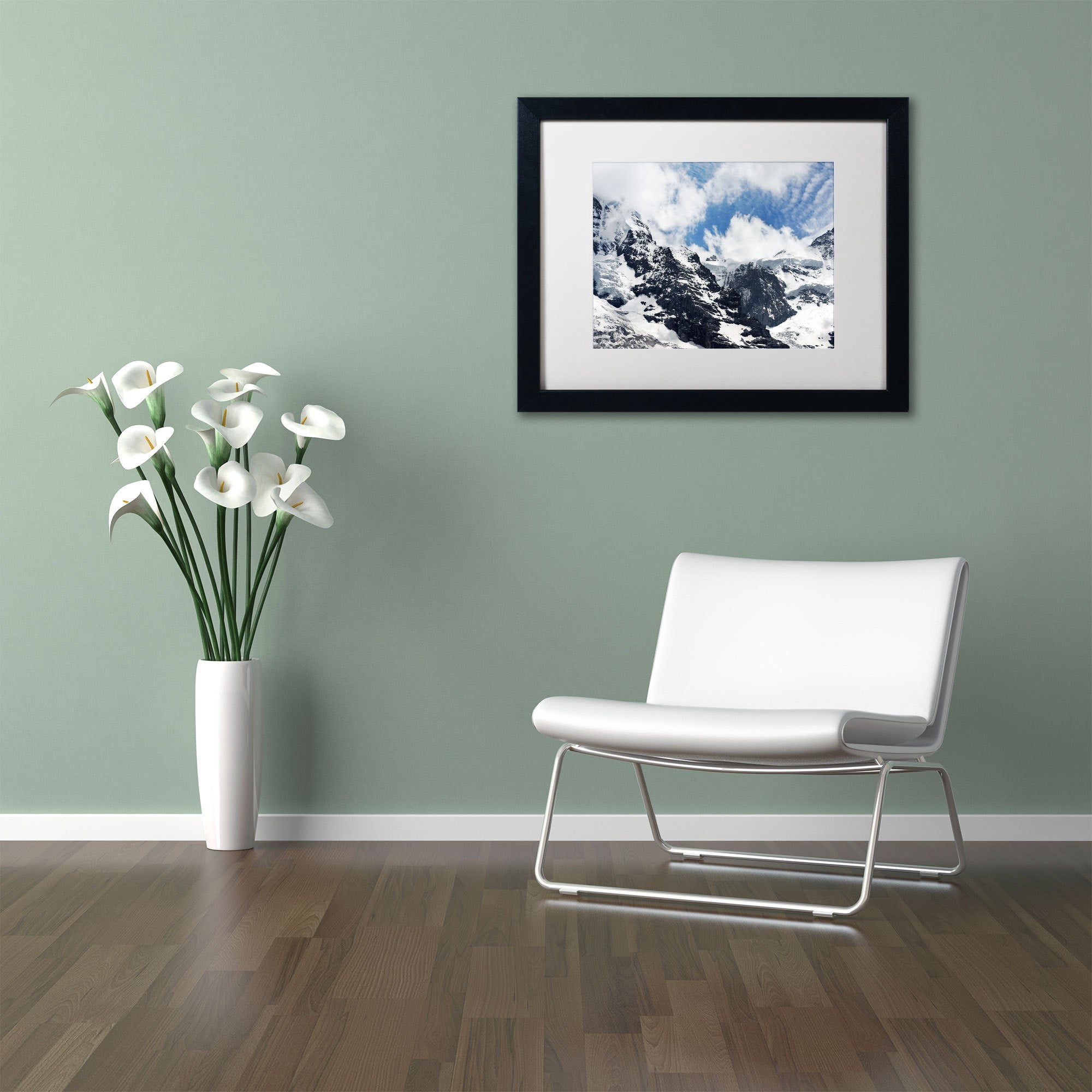 Trademark Fine Art "Jungfraujoch Switzerland" Canvas Art by Philippe Sainte-Laudy, White Matte, Black Frame
