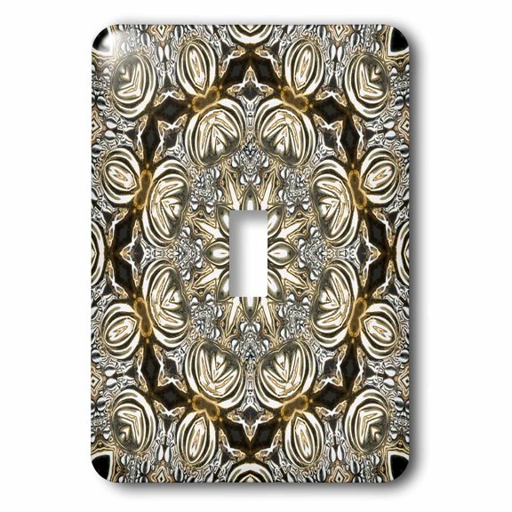 3dRose, Rich Jewelry Elegant Special Gold Flower Plate Mandala, single toggle switch