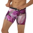 thumbnail image 3 of Salouo Purple And Pink Tulip Bouquet Pattern Men's Boxer Briefs, Soft & Breathable Underwear Elastic Waistband Briefs for Men,1-Pack, 3 of 7