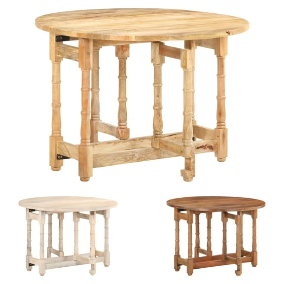 vidaXL Dining Table Kitchen Table Dining Room Table Round Solid Mango Wood