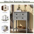 thumbnail image 4 of Noble House Classic Solid Wood Console Table, 3 Drawers, Bottom Shelf, Distressed, Gray Wash, 4 of 12