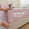 thumbnail image 5 of Bedmoon Soft Microfiber Adult Bed Sheet Set with Deep Pocket,4 Piece Full Sheet Set,Pink, 5 of 7