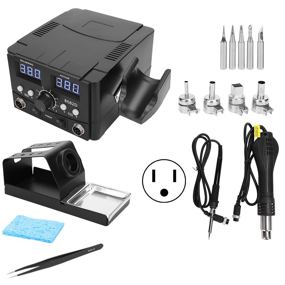 Soldering Iron Rework Station 2 In1 SMD LED Digital for Hot Air Gun 8582D 750W 