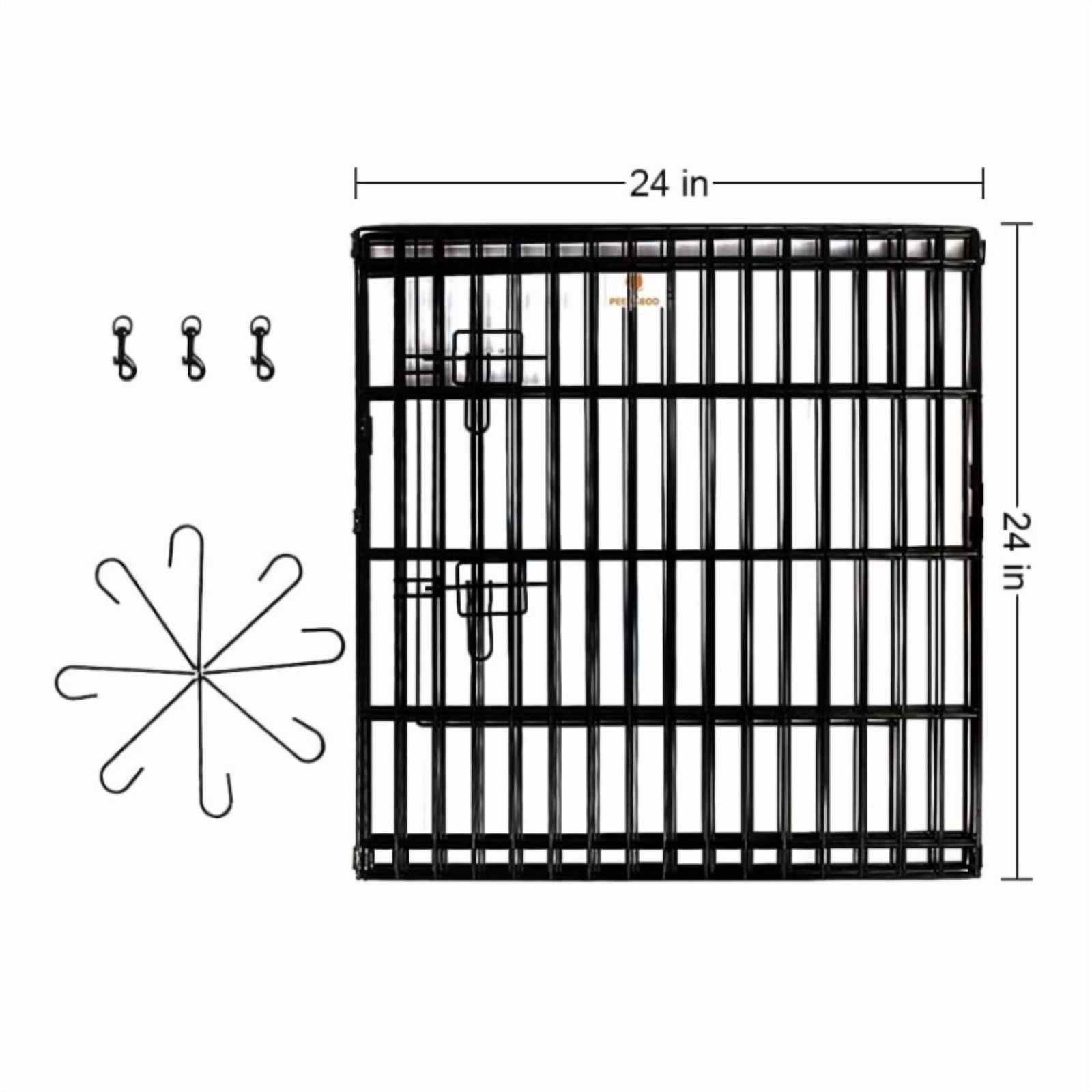 GODOHOME 30″Foldable Metal Playpen Eight Piece Fence Dog Cage, Black