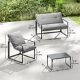 thumbnail image 3 of Outsunny 4 Piece Patio Furniture Set with Tempered Glass Table Light Grey, 3 of 10