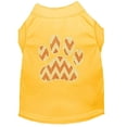 thumbnail image 1 of Candy Cane Chevron Paw Rhinestone Dog Shirt Yellow Xs (8), 1 of 1