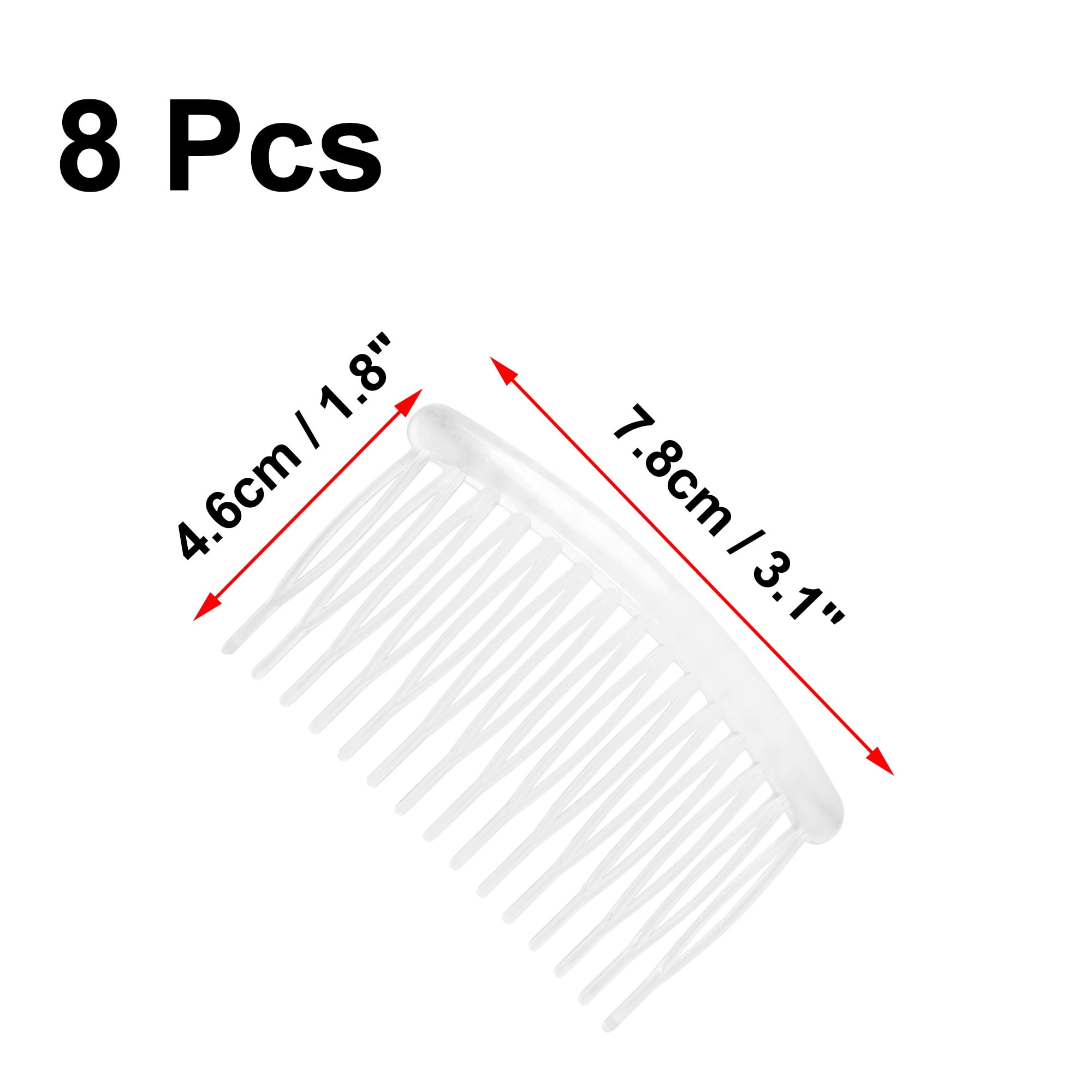 Unique Bargains 8 PCS Clear Plastic Hair Comb Clips Hair DIY Accessories for Women