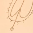 thumbnail image 4 of Verano Oro Metal Corazón Colgante Pierna Cadena Estiramiento Simple Borla Estrellas Muslo Cadena Bikini Luna Cuerpo Muslo Cadena Joyería Para Mujeres (corazón-oro), 4 of 5
