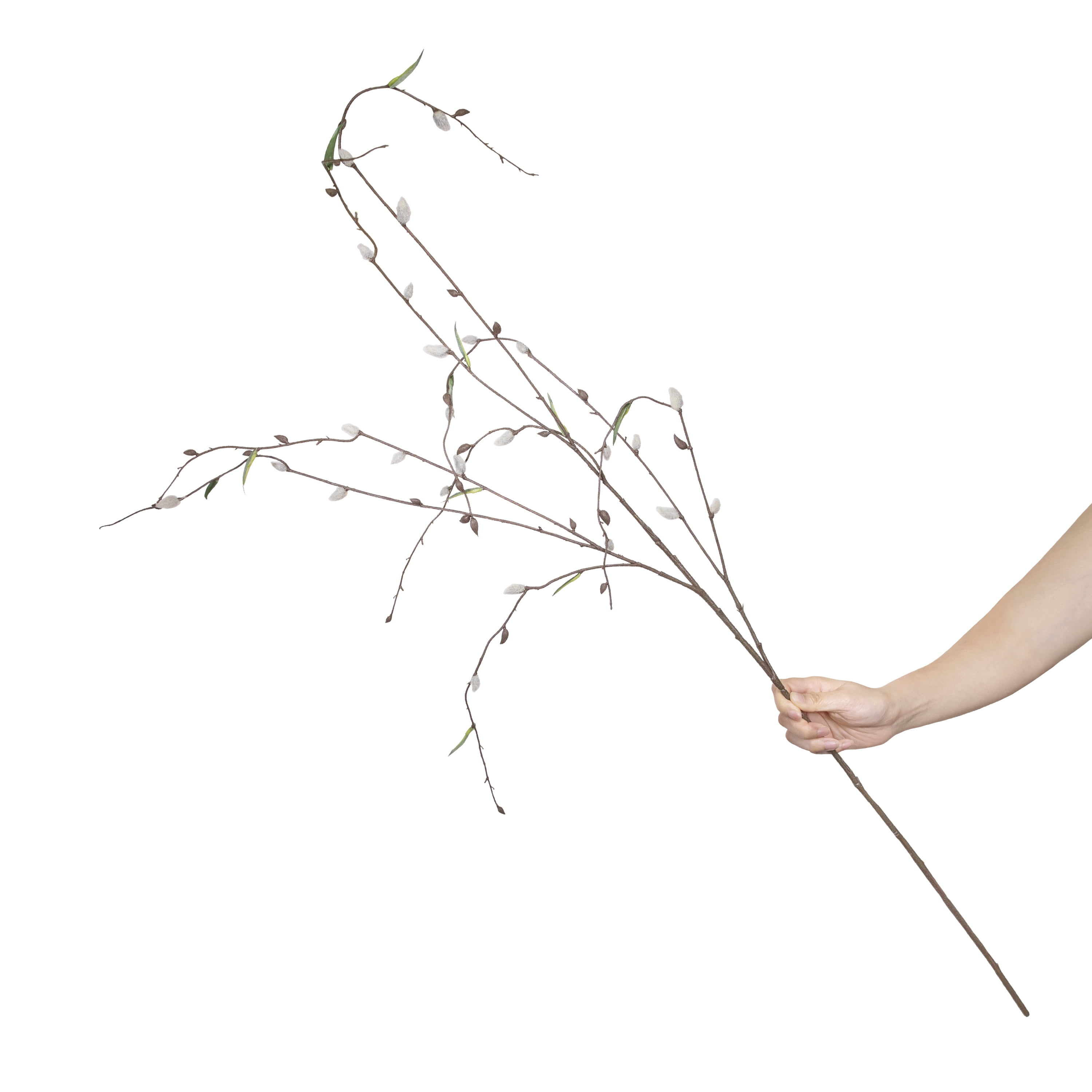 (2 pack) 46.5-inch Artificial White-Brown Willow Flower Long Stem, for Indoor Use, by Mainstays
