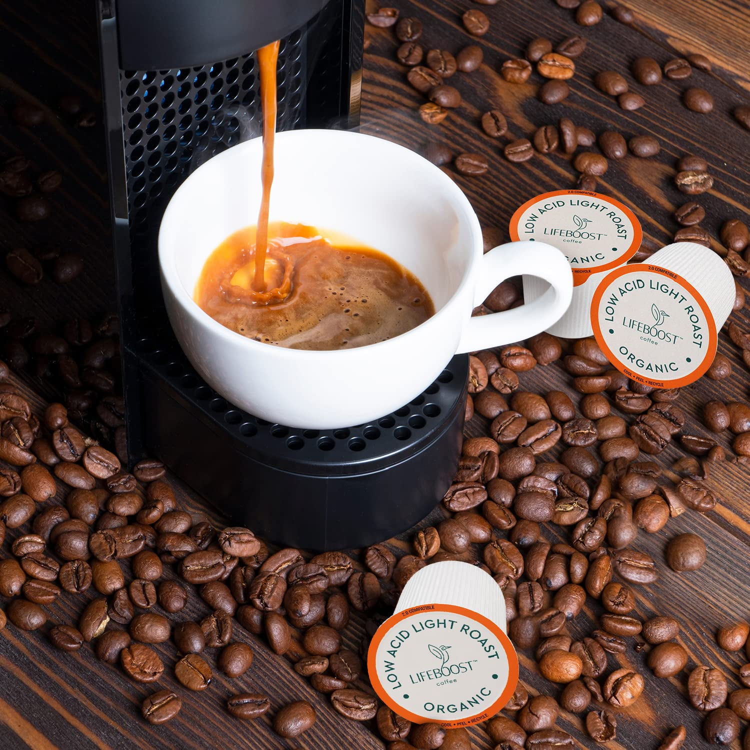 Lifeboost Light Roast Coffee Pods - Low Acid Coffee K Cups - Single Origin Non-GMO Organic Coffee Pods - Compatible with Keurig & Keurig 2 Machines - 10 Count