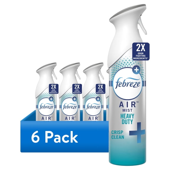 (1 pack) Febreze Air Freshener Spray, Odor-Fighting Room Spray, Heavy Duty Crisp Clean, 8.8oz