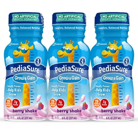 PediaSure Grow & Gain Kids’ Nutritional Shake, with Protein, DHA, and Vitamins & Minerals, Berry, 8 fl oz,