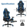 thumbnail image 3 of Costway Adjustable High Back Racing Gaming Chair with Footrest and Massage Pillow, Blue, 3 of 11