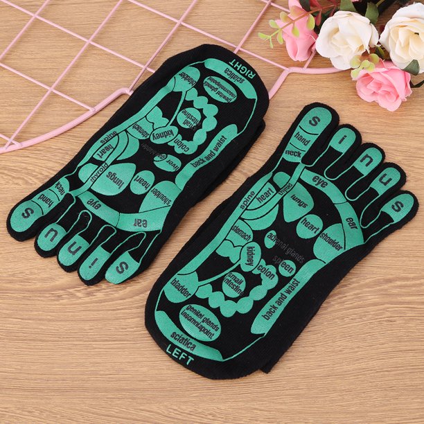 Calcetines de acupresión de cinco dedos calcetines de acupresión reutilizables cómodos para el cuidado de los pies