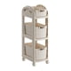 thumbnail image 4 of Carrito con ruedas para frutas y verduras, ideal para lavandería, oficina y comedor. Blanco de 3 capas., 4 of 9