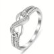 thumbnail image 4 of 1pc Infinity Symbol Ring - Elegant Platinum Rhinestone Design for Women, 4 of 4