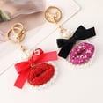 thumbnail image 6 of Trendy Lip Shape Keyring Sparkling Rhinestoned Bowknot Charm Ornament Stylish Alloy Accessory Birthday Gift, 6 of 9