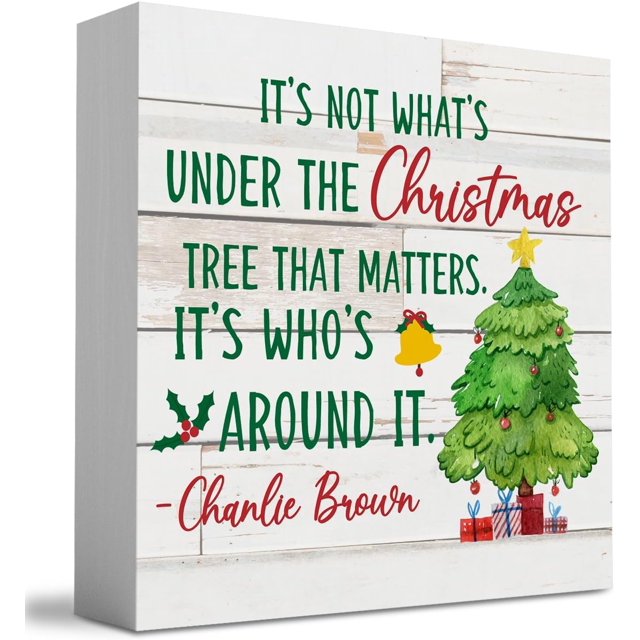 KowLcos Rustic, Vintage Christmas Decorative Sign, Wood, 5x5inch
