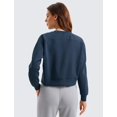 thumbnail image 2 of Sudadera CRZ YOGA SoftAura con cuello redondo y manga larga para mujer, azul, 2 of 5