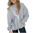 thumbnail image 2 of Bnwani Hoodies for Little Girls Long Sleeve Oversized Fleece Sweatshirt Cute Plain Tops Pullover, 2 of 4
