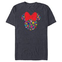 Disney Minnie Mouse Polka Dot Day Distressed Doodles Icon - Short Sleeve Blended T-Shirt for Adults - Customized-Navy Heather