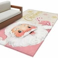 thumbnail image 6 of Pink Santa Christmas Area Rug 3x5 Washable Rug Non Slip Xmas Snowflake Winter Rustic Large Area Rug Indoor Floor Carpet for Entryway Bedroom Kitchen Living Room Home Office Dining Room Nursery, 6 of 8
