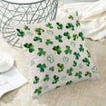 thumbnail image 5 of Watercolor Shamrock Lucky Clover Throw Pillow Covers 18x18 Inch Set of 2, St Patricks Day Pillow Covers Farmhouse Linen Shamrock Green Cushion Case Decoration for Sofa Couch Indoor Outdoor, 5 of 6