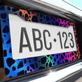 thumbnail image 6 of 1 Pcs Colorful Spots License Plate Frame, License Plate Cover for Car Decorative Parts, Aluminum License Plate Bracket Holder Rust-Proof Weather-Proof for US Standard Car, 6 of 9