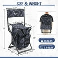 thumbnail image 2 of Backpack Fishing Chair with Cooler Bag, Foldable Camping Stool for Adults up to 350 lbs, Portable Lightweight for Hunting, Hiking, Outdoors, 2 of 6