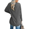 thumbnail image 3 of Niuer Casual Spring Fall Long Sleeve T Shirt for Women Loose Baggy Plain Tops V Neck Basic Pullover Blouse Shirt, 3 of 3
