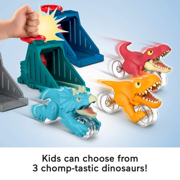 Imaginext Jurassic World Launcher Set with Chomping Toy T. rex & 2
