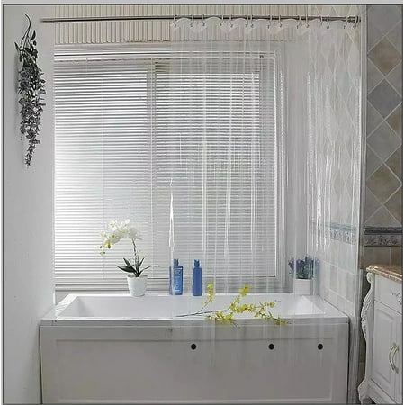 Elegant Comfort Water-Repellent Antibacterial and Mildew Resistant Heavy-Weight Waterproof Clear Shower Curtain Liner, 72