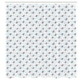 thumbnail image 3 of Ambesonne Ski Pattern Shower Curtain, Winter Snowboarders, 69"Wx84"L, Blue Vermilion White, 3 of 5