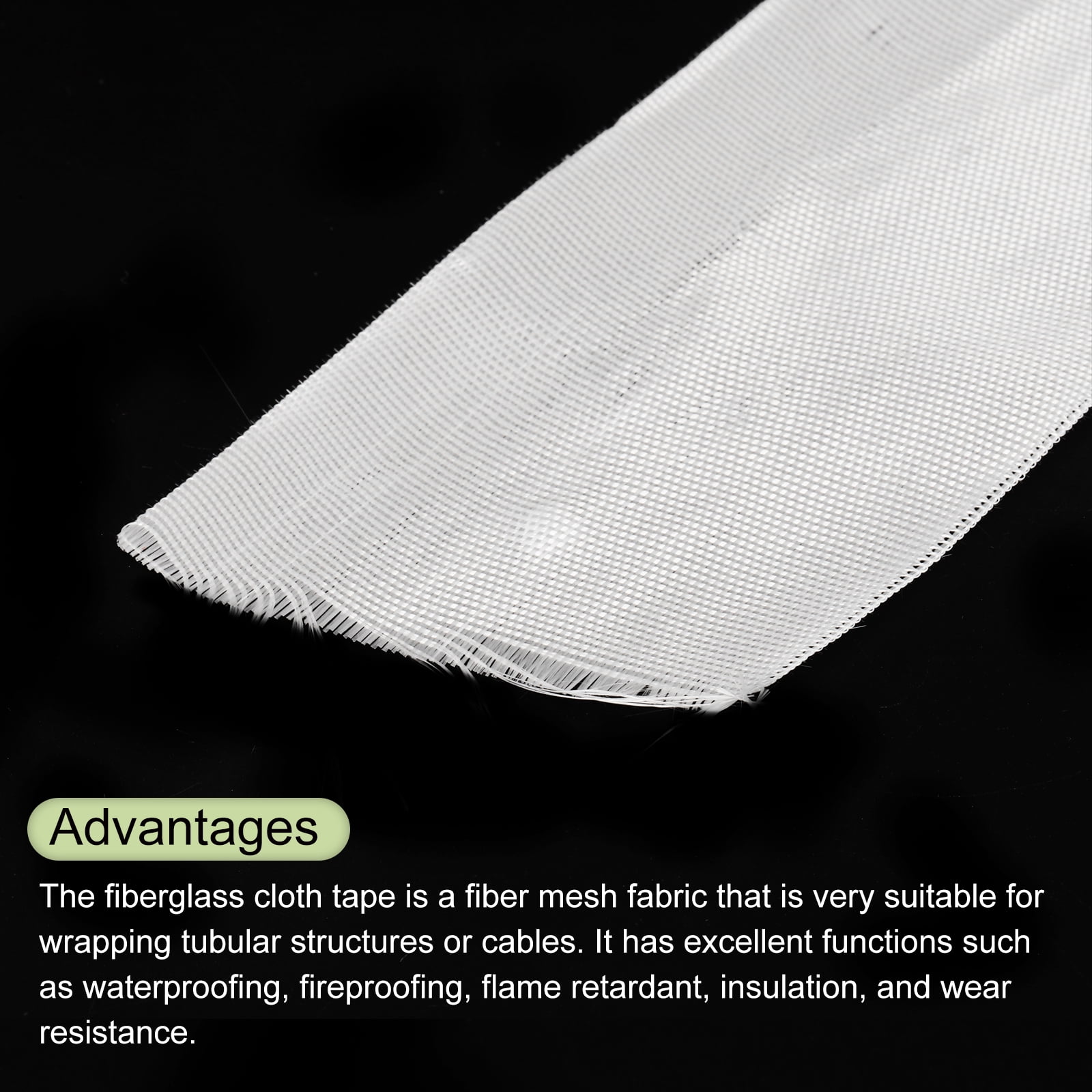 Fiberglass Cloth Tape Fiberglass Mesh Glass Fiber Mesh Fabrics Insulation Tape 50m(55 Yard)x50mmx0.1mm