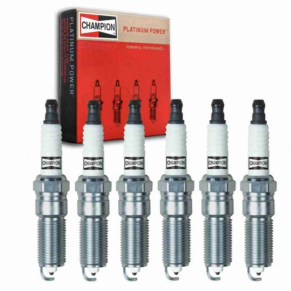 6 pc Champion Platinum Spark Plugs compatible with Cadillac SRX 3.0L 3.6L V6 2004-2016