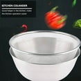 thumbnail image 4 of CRILSTYLEO Stainless Steel Drain Basket Bowl Set for Home Use Silver Kitchen Colander Rice Washing Basket Set 1.5qt, 4 of 7