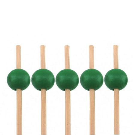 

BambooMN Brand - Decorative Ball End Bamboo Picks - 4.7 (12cm) - Green 100 pcs