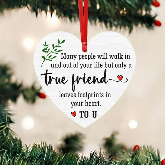 2024 Best Friend Christmas Ornament Gifts for Women Christmas Tree Decor, BFF Ornament for Friends, Sister, Him, Her, Boyfriend, Girlfriend, True Friend Ceramic Ornament