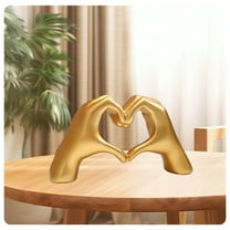 LAMIRO Hand Heart Gesture Sculpture, Resin Figurine Home Decor, Love Gesture Desktop Ornament for Living Room, Office, Bedroom, Abstract Art Figurines for Adults